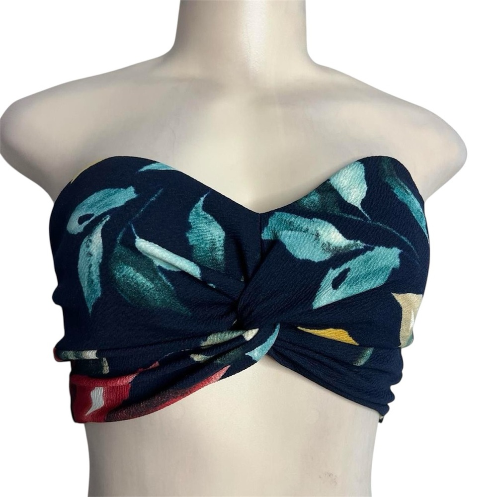 Women’s Navy Floral Twist Front Bandeau Top